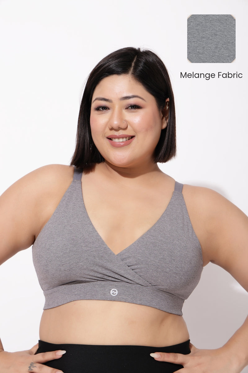 247 Extra Support Cotton Feeding Bra with Adjuster - Melange Anthrea
