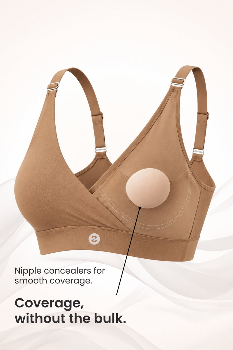 247 Extra Support Cotton Feeding Bra with Adjuster - Honey