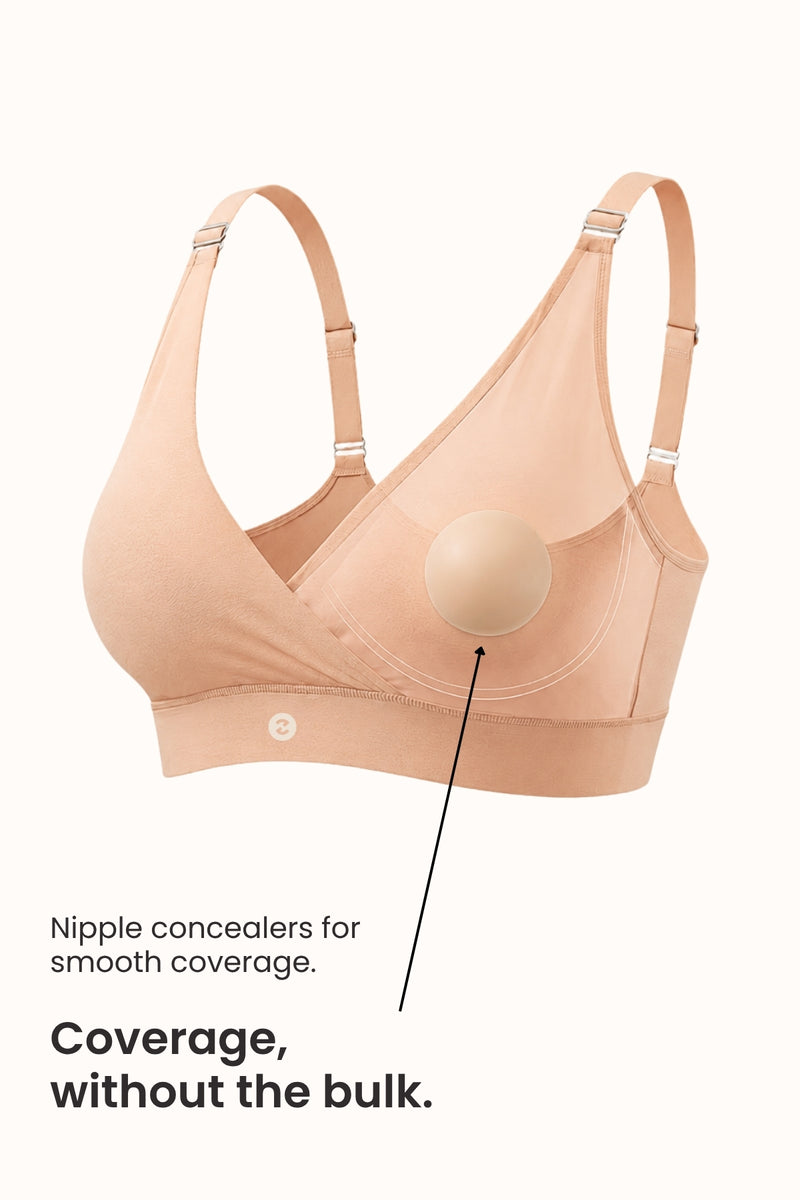 247 Extra Support Cotton Feeding Bra with Adjuster - Nude Almond