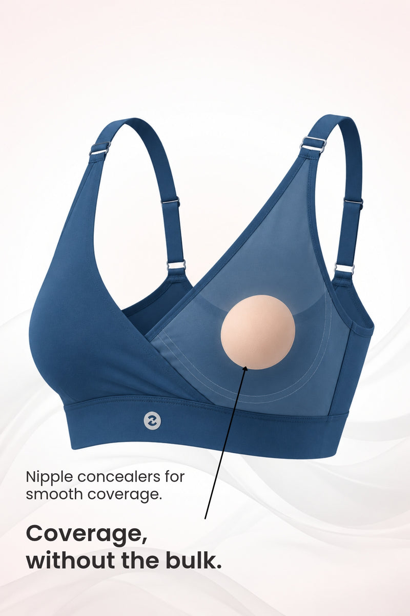 247 Extra Support Cotton Feeding Bra with Adjuster - Airforce