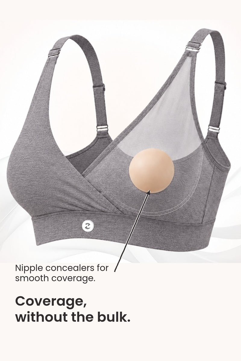 247 Extra Support Cotton Feeding Bra with Adjuster - Melange Anthrea