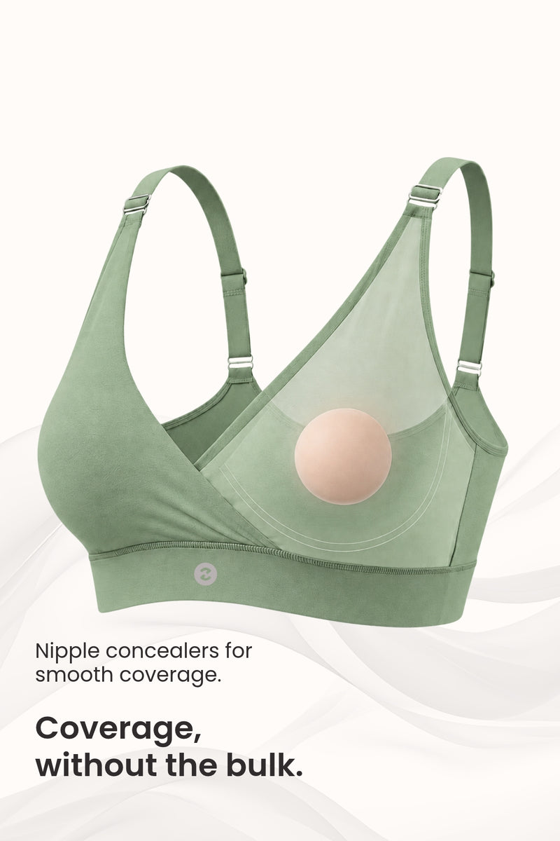 247 Extra Support Cotton Feeding Bra with Adjuster - Medium Green