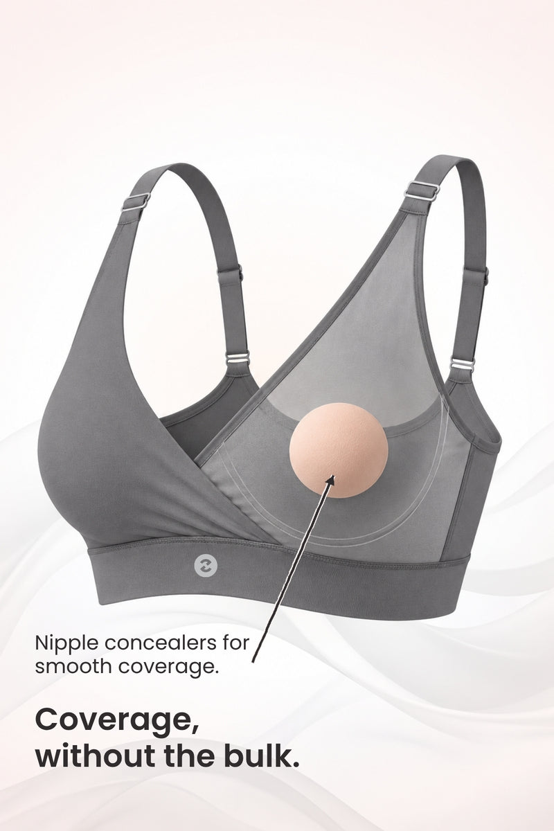 247 Extra Support Cotton Feeding Bra with Adjuster - Dark Grey