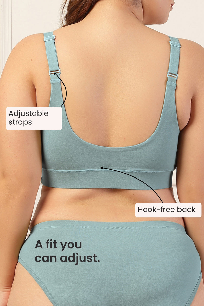 247 Extra Support Cotton Feeding Bra with Adjuster - Mint