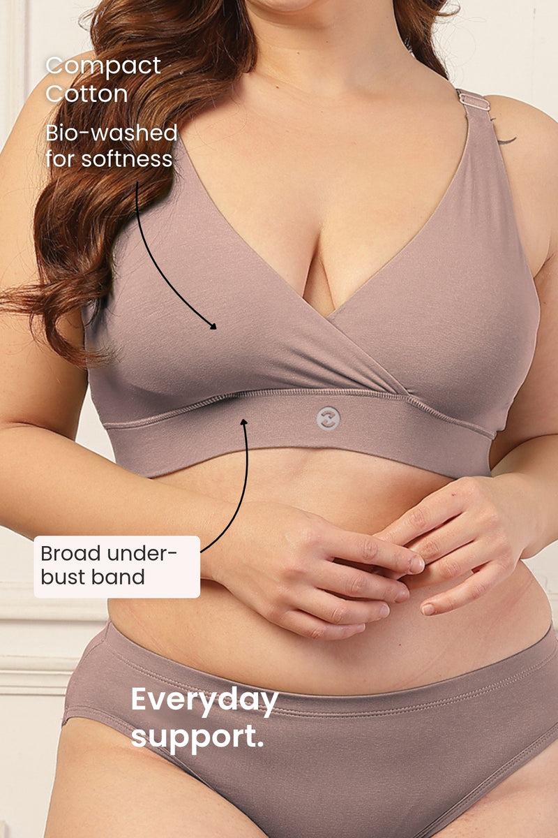 247 Extra Support Cotton Feeding Bra with Adjuster - Dark Skin