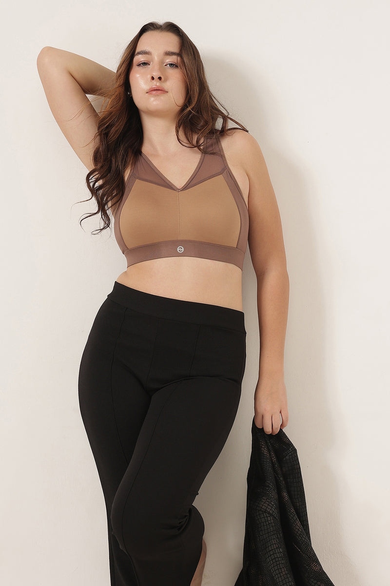 Sculpt & Lift Powermesh Bra - Brown