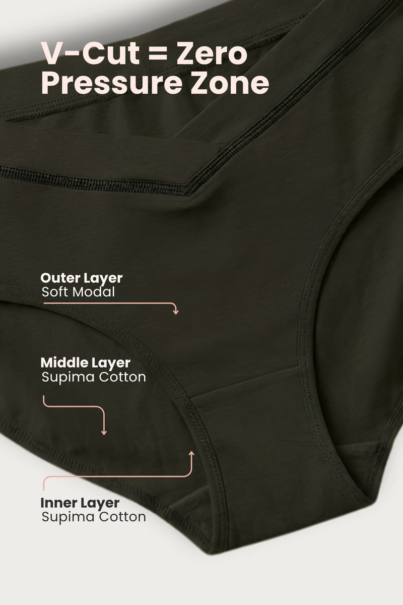 Modal C-Section Panty - M Green