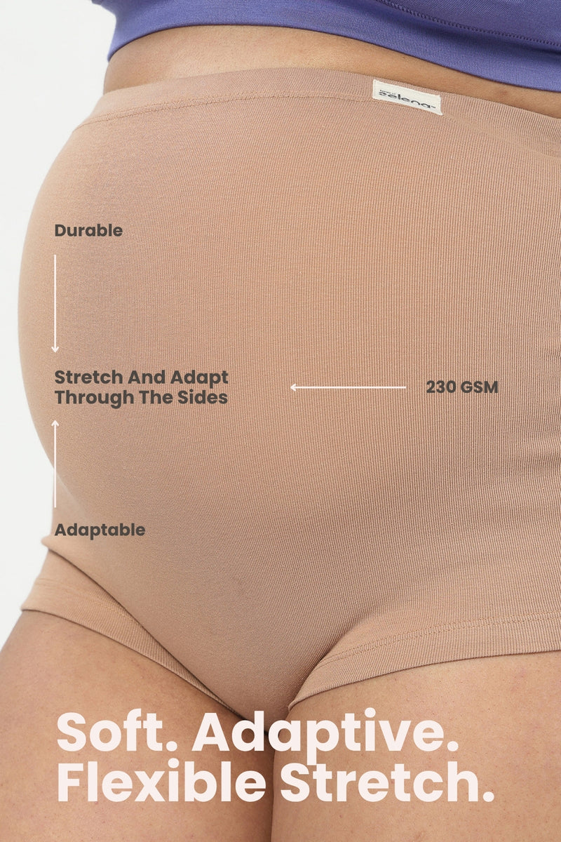 Pregnancy Panty – Over-the-Belly (Rib Textured) - Skin