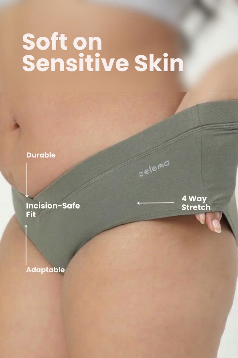 Modal C-Section Panty - Sage Green