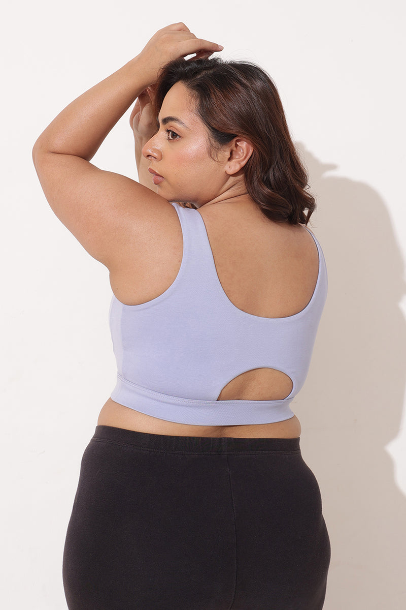 Sculpt & Lift Cotton Sports Bra - M-Blue