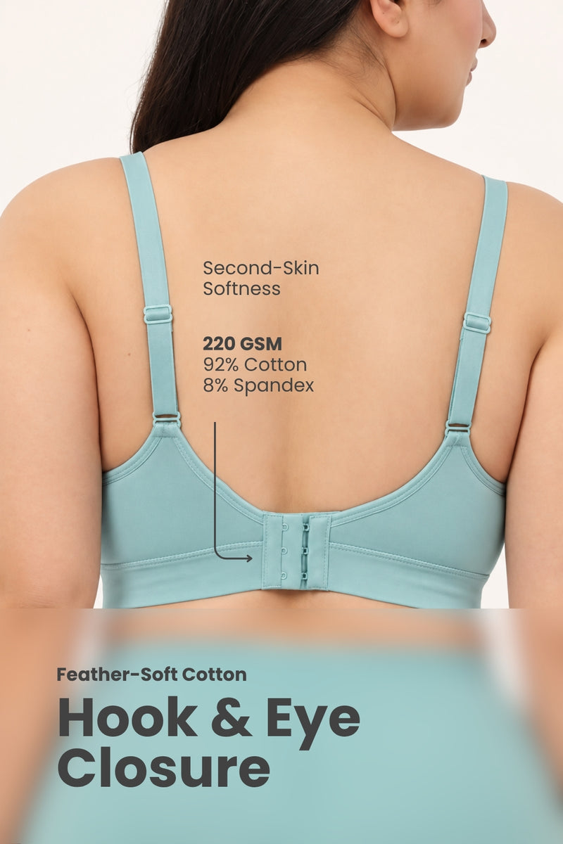 Natural Shape Cotton Bra - Mint