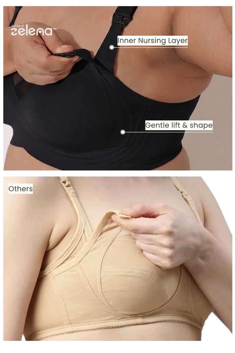 Sculpt & Lift Powermesh Nursing Bra - Onyx