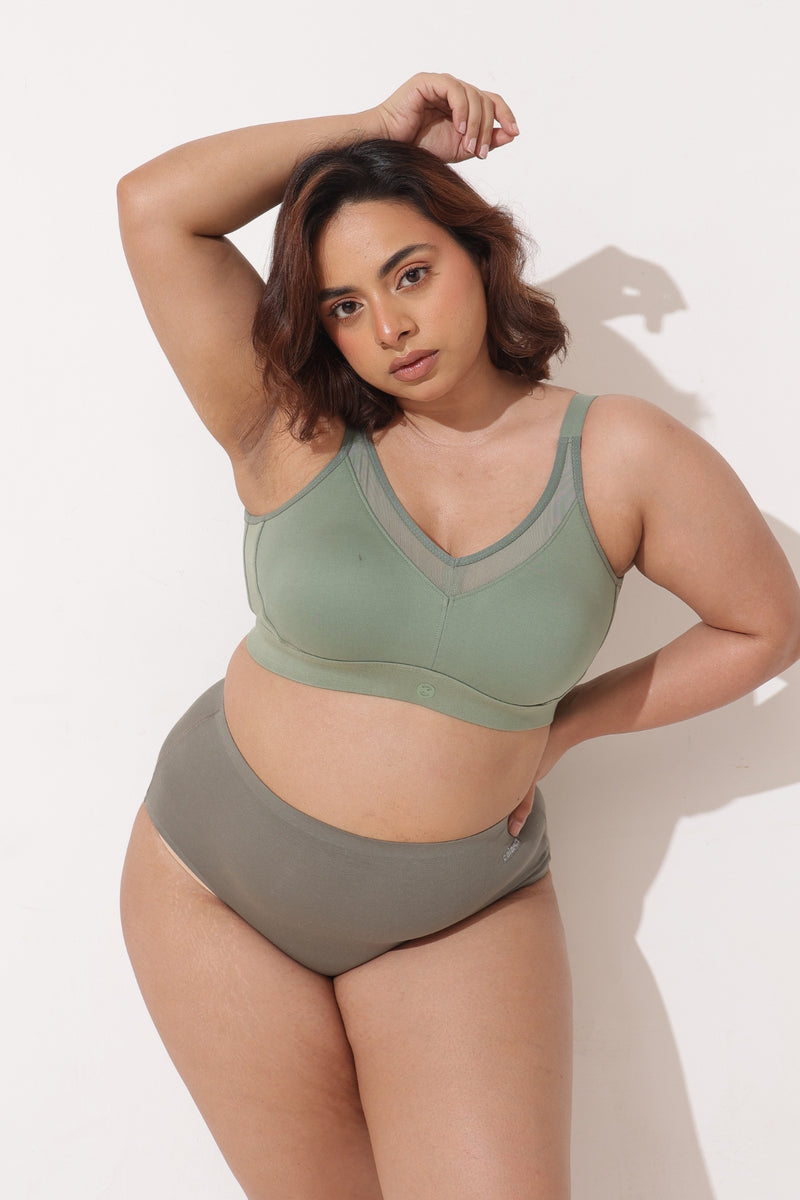 Sculpt & Lift Moulded Bra - Sage Green
