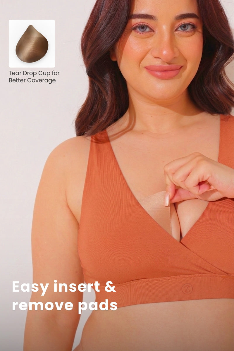 247 (Upgraded) Rust Modal Padded Maternity Feeding Bra