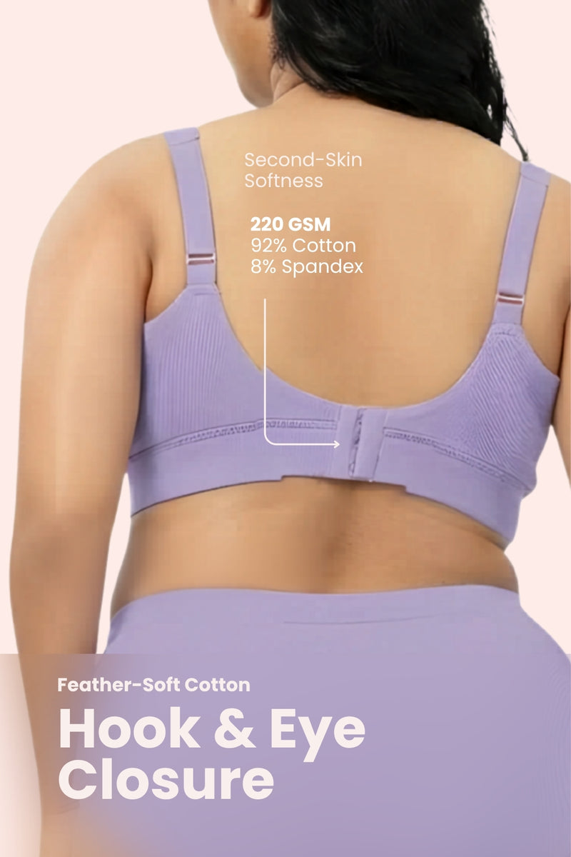 Natural Shape Fine Rib Bra - Lavender