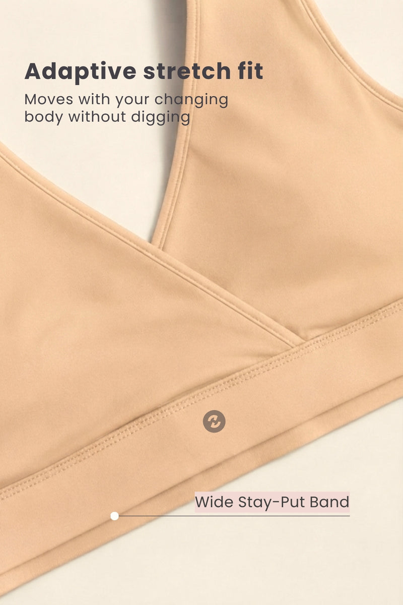 EasyMove non-padded Cotton Yoga Bra - Nude Almond