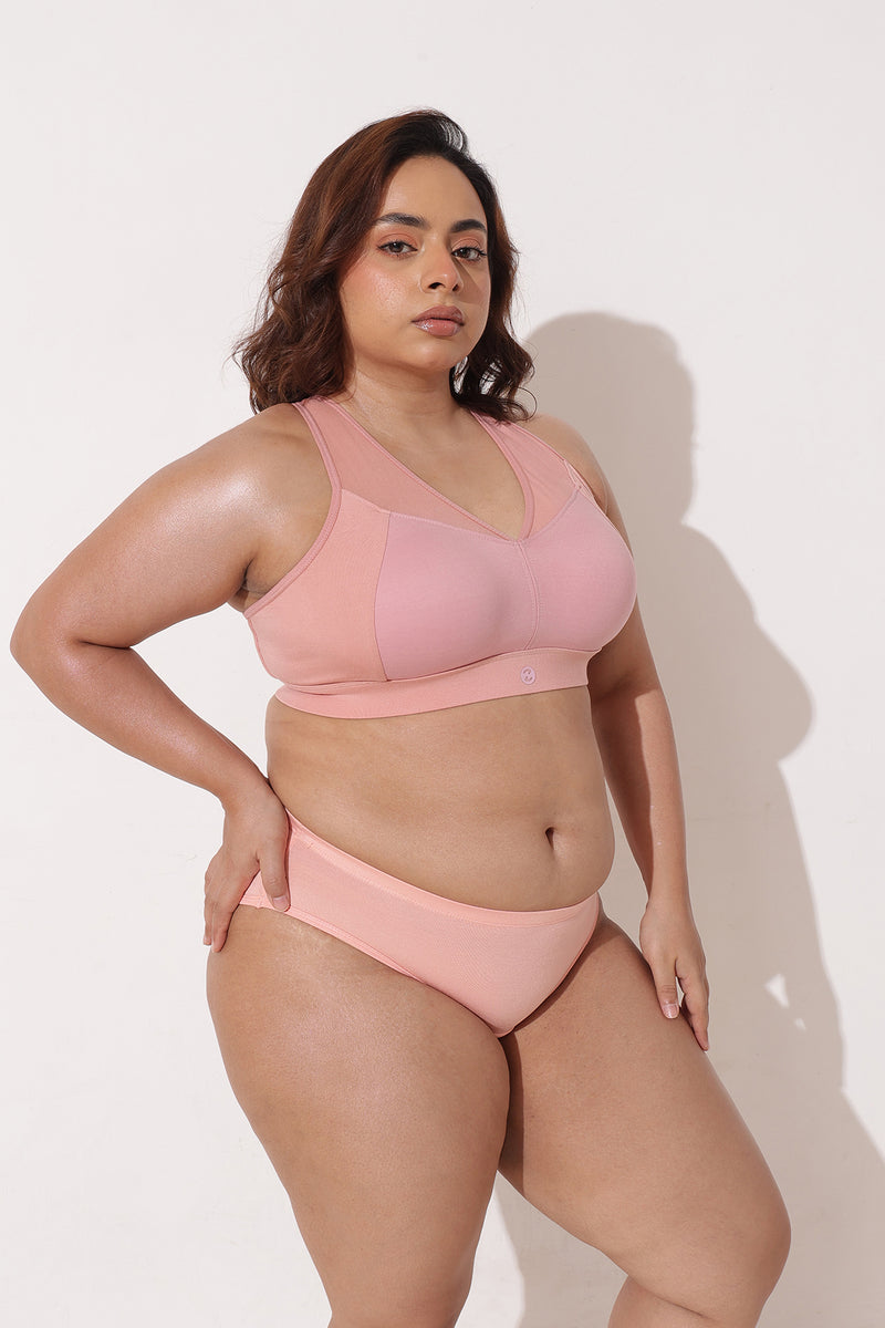 Sculpt & Lift Powermesh Bra - Paper Peach