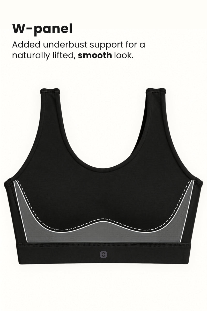 Sculpt & Lift Cotton Sports Bra - Black