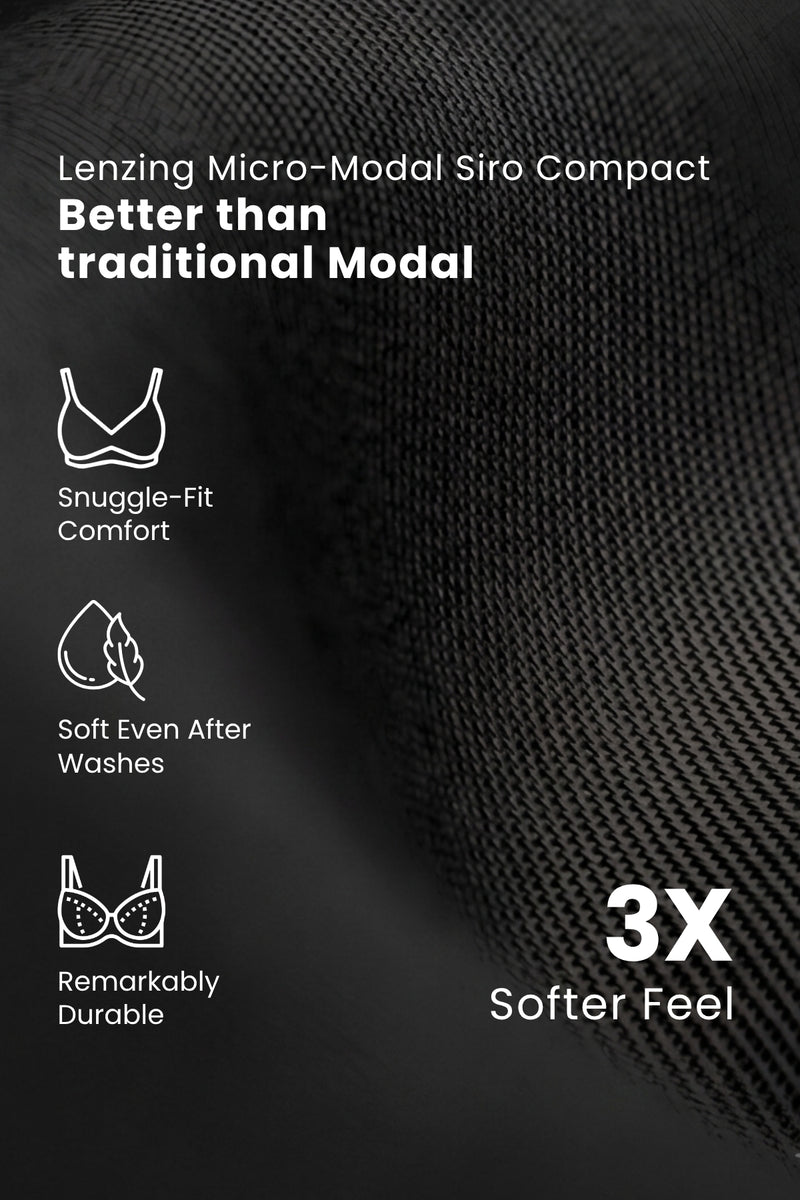 247 (Upgraded) Black Modal Padded Maternity Feeding Bra