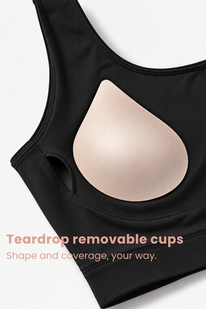 Sculpt & Lift Cotton Sports Bra - Black