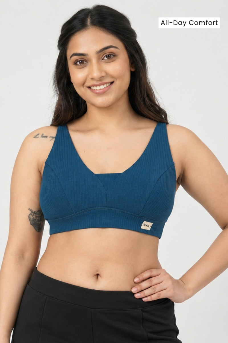 Natural Shape Wide Rib Bra - Airforce