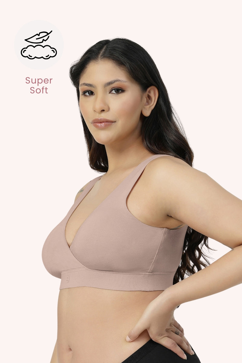 247 (Upgraded) Modal Padded Maternity Feeding Bra - Light Skin