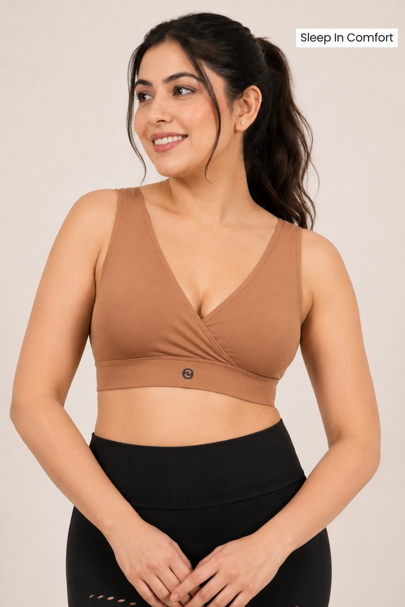 EasyMove non-padded Cotton Yoga Bra - Honey