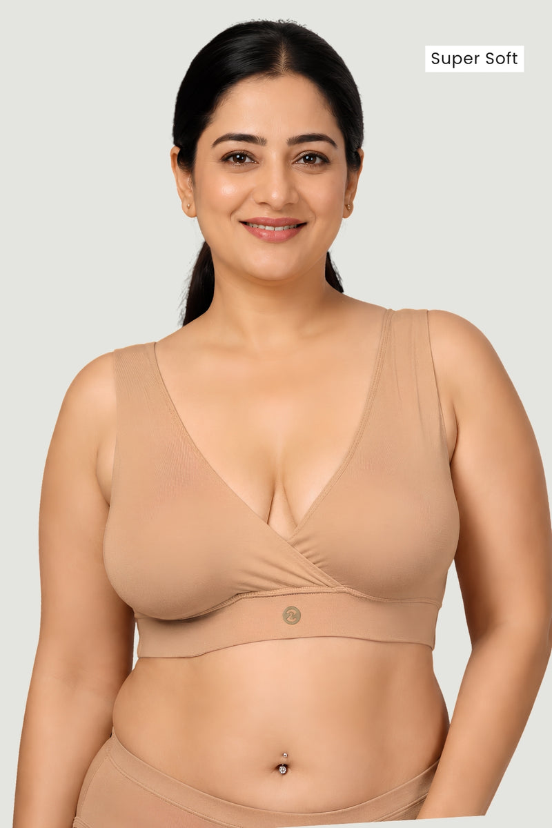 247 (Upgraded) Dark Skin Modal Padded Maternity Feeding Bra