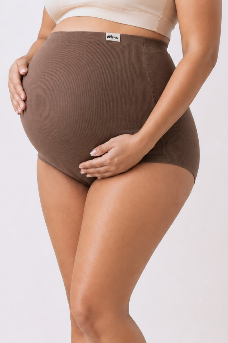 Pregnancy Panty – Over-the-Belly (Rib Textured) - Mocha
