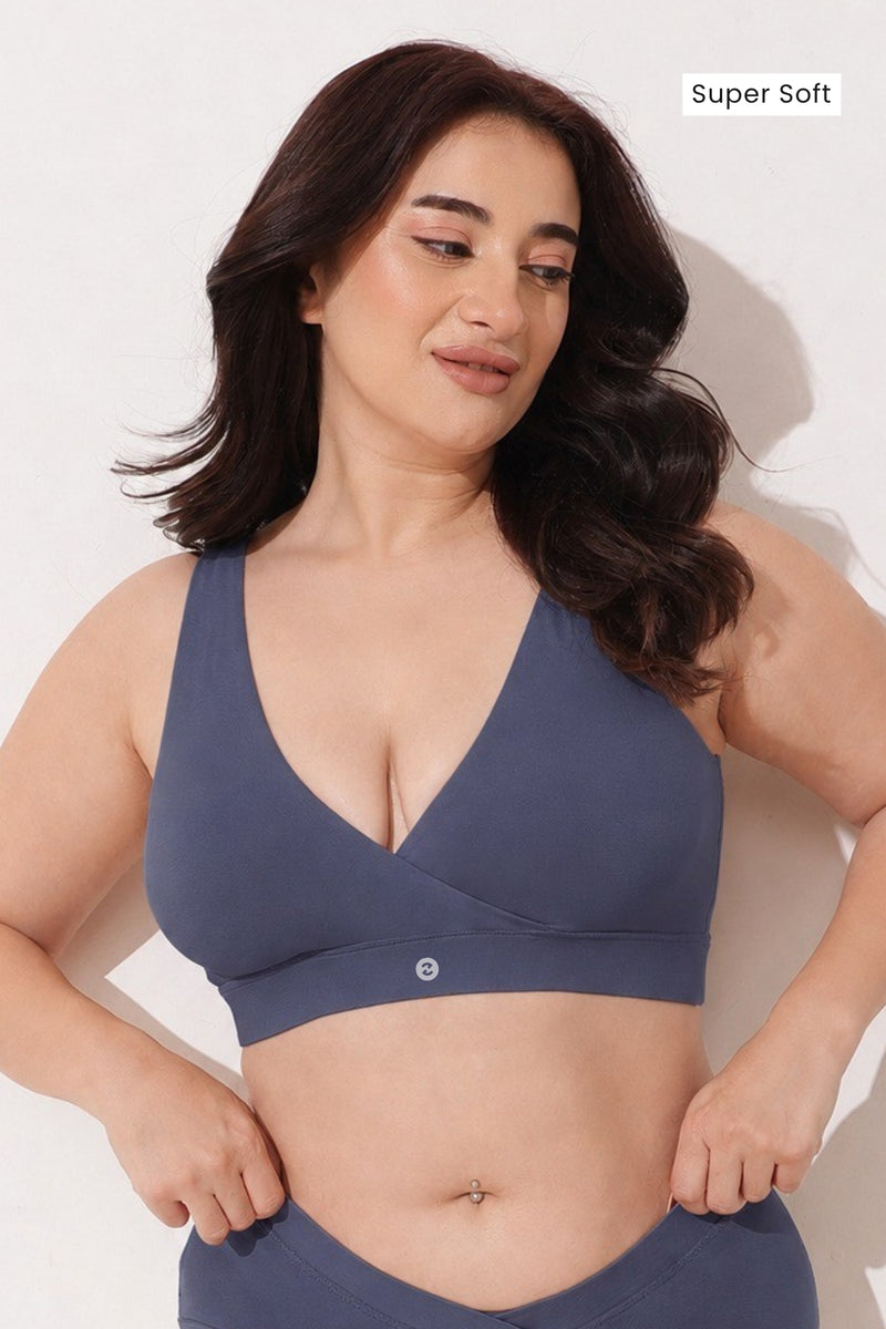 247 (Upgraded) Modal Padded Maternity Feeding Bra - Future Dusk