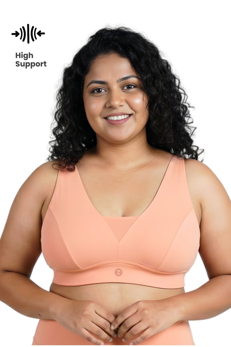 Fixed Padded Modal Maternity Bra with Support - Coral