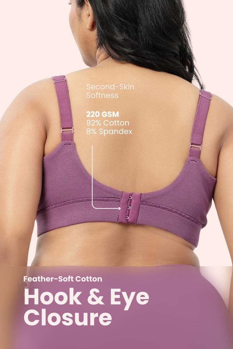 Natural Shape Fine Rib Bra - Purple