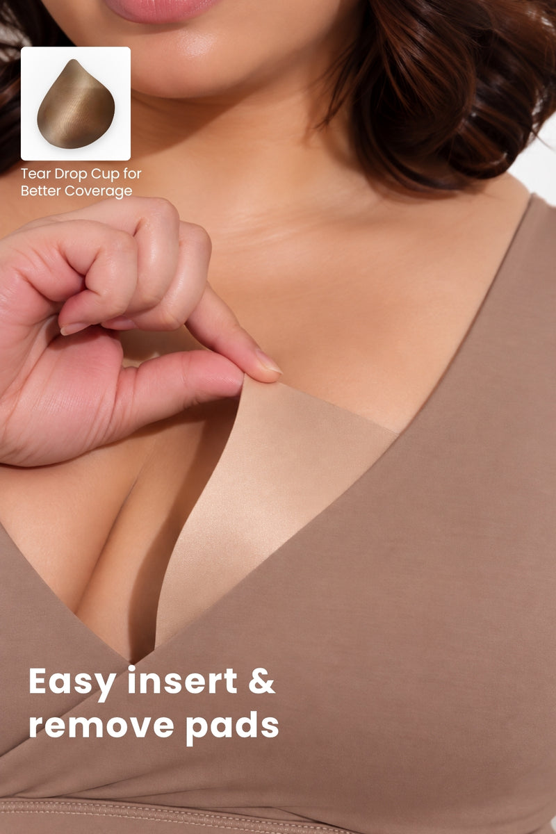 247 (Upgraded) Light Coco Modal Padded Maternity Feeding Bra