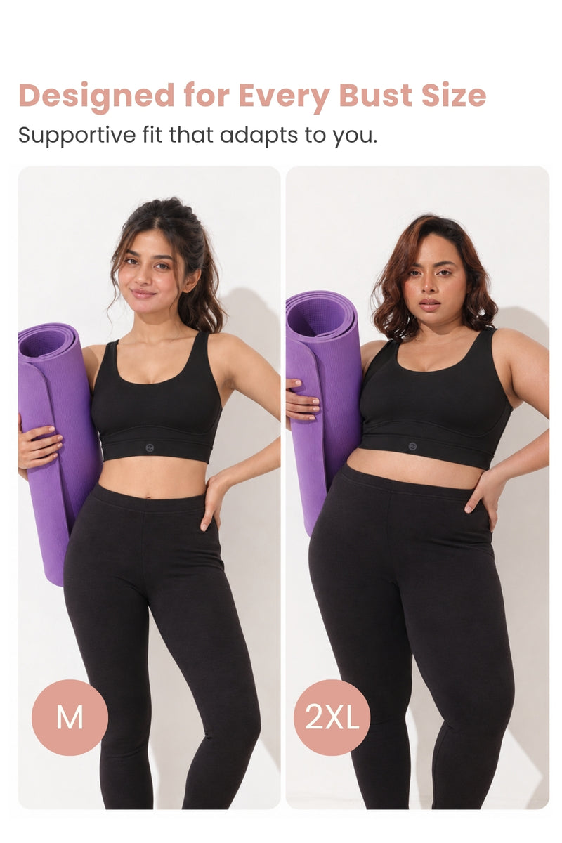 Sculpt & Lift Cotton Sports Bra - Black
