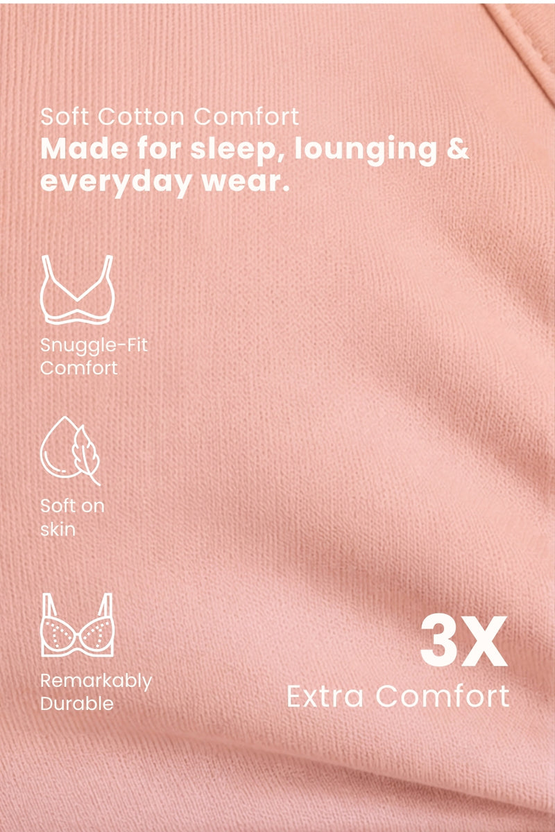 247 Cotton Non Padded Yoga Bra - Salmon