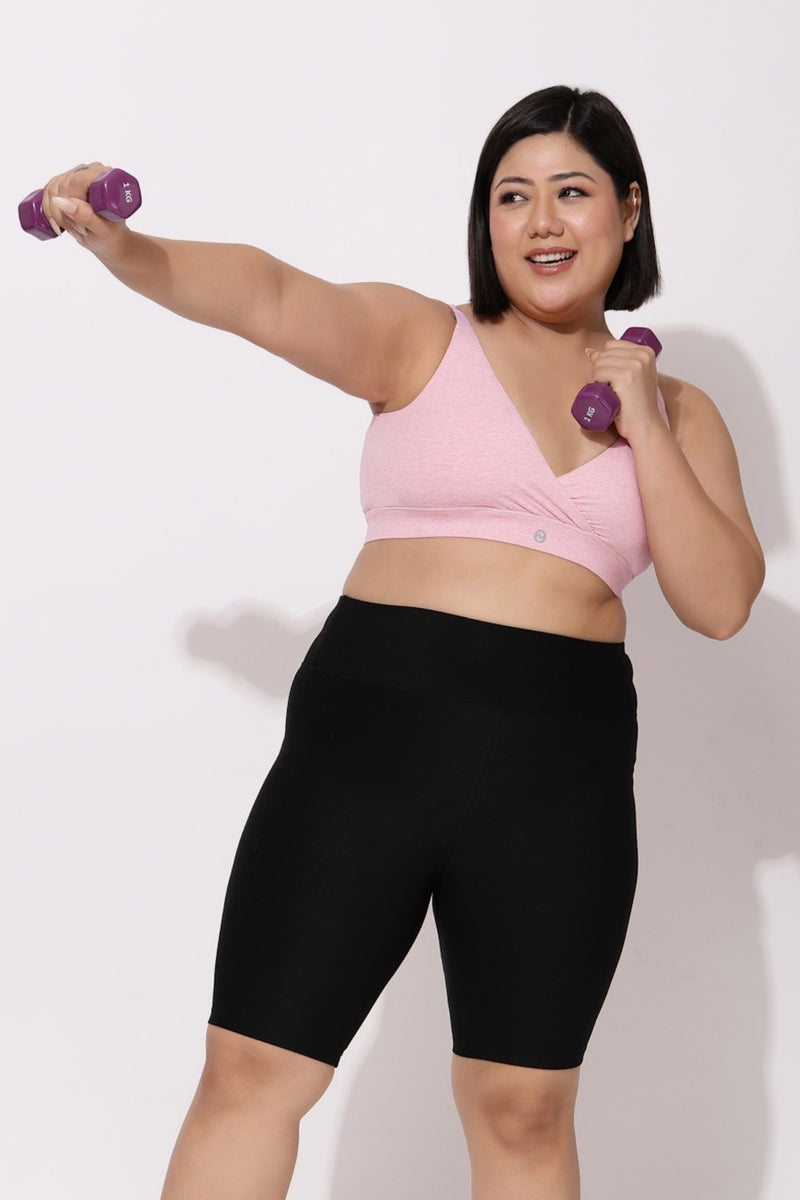 247 Extra Support Cotton Feeding Bra with Adjuster - Melange Pink