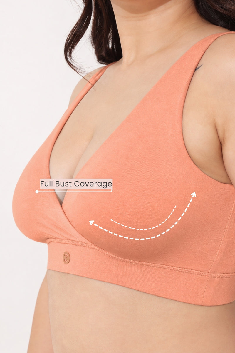 247 (Upgraded) Coral Modal Padded Maternity Feeding Bra