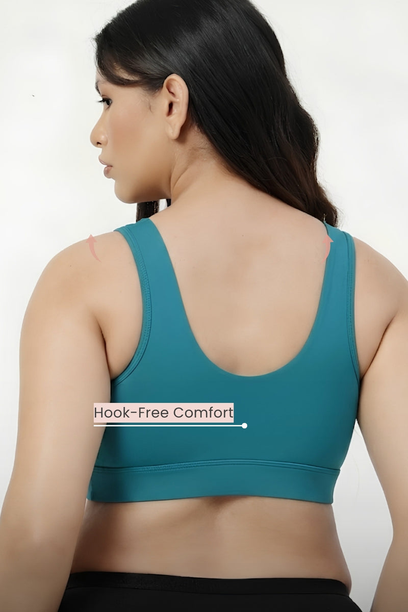 247 (Upgraded) Modal Padded Maternity Feeding Bra - Medium Teal