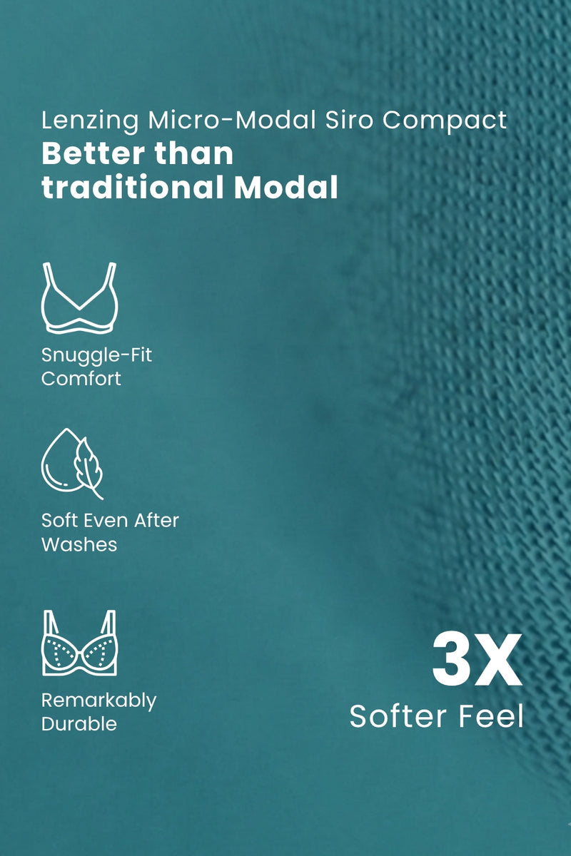 247 (Upgraded) Modal Padded Maternity Feeding Bra - Medium Teal