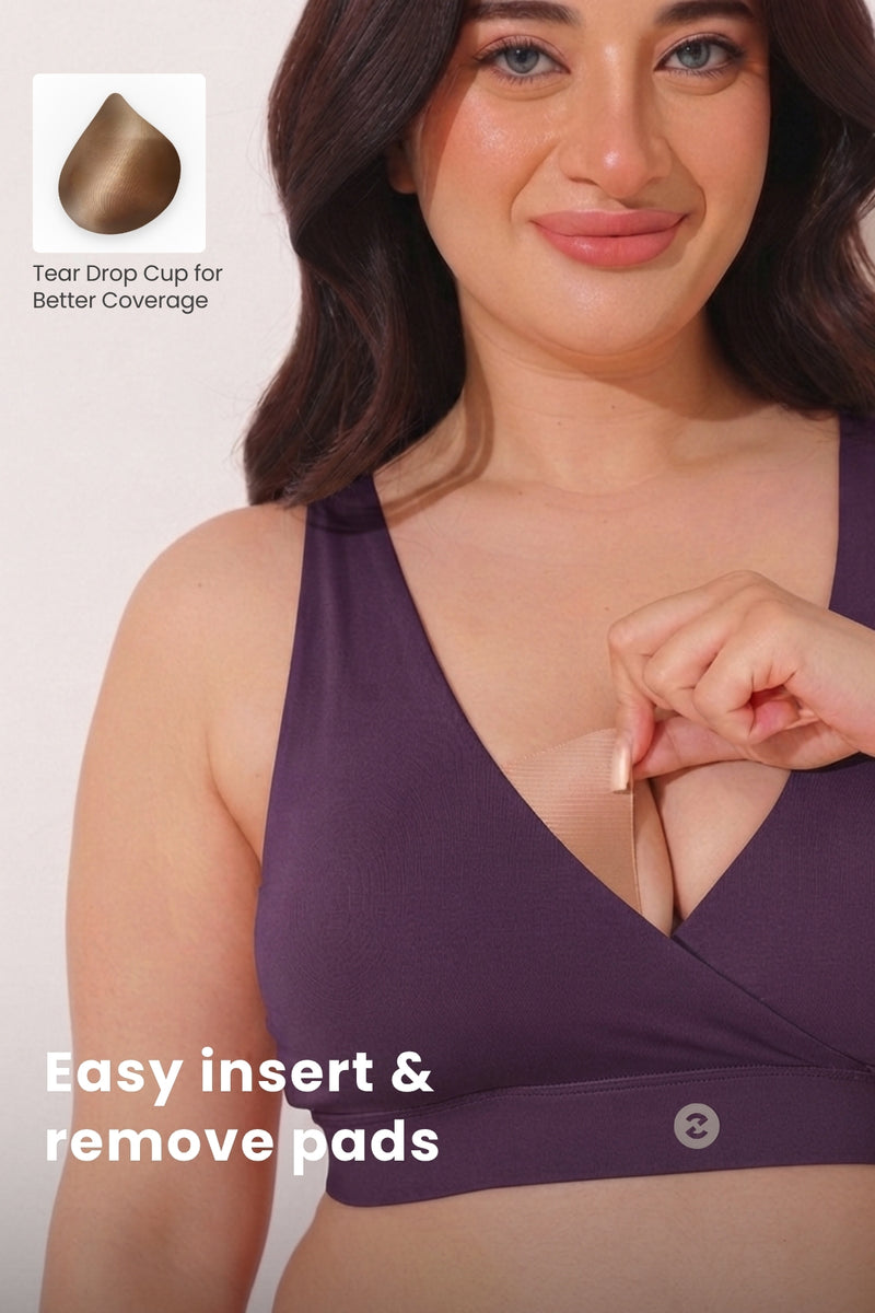 247 (Upgraded) Plum Modal Padded Maternity Feeding Bra