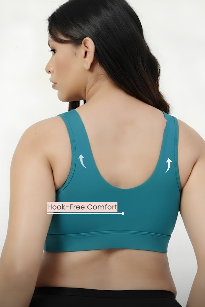247 (Upgraded) Modal Padded Maternity Feeding Bra - Medium Teal