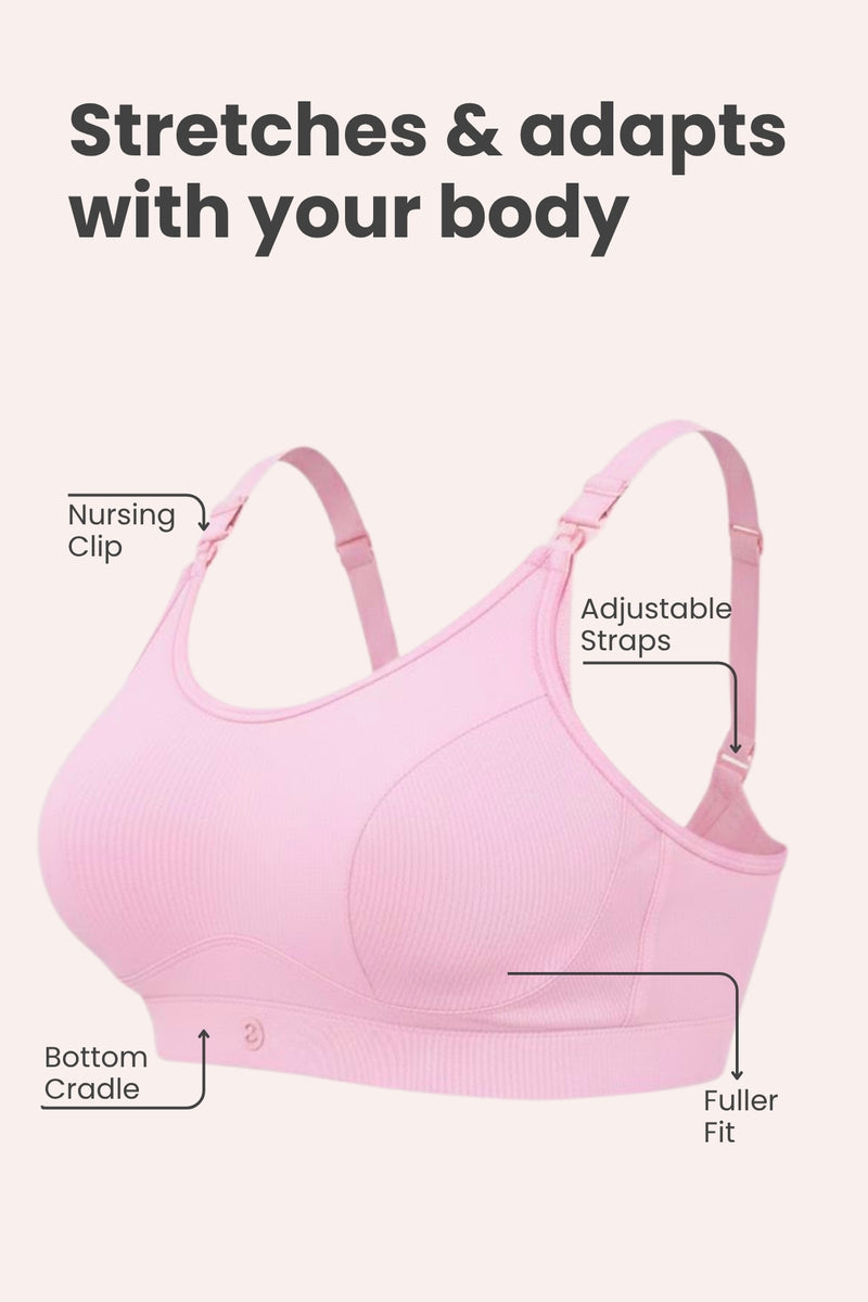 SecureFit Cotton Non-Padded Feeding Bra - Baby Pink