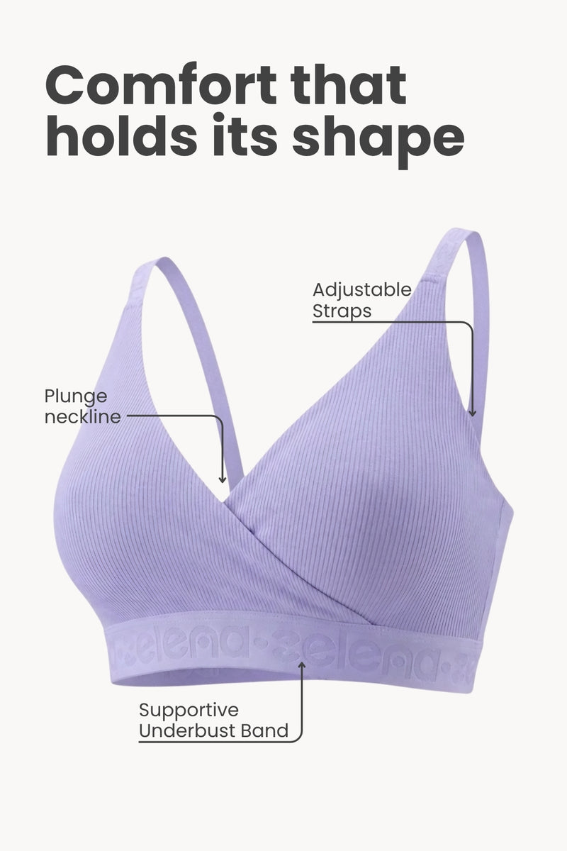 Zena Fine-Rib Bra - Lavender