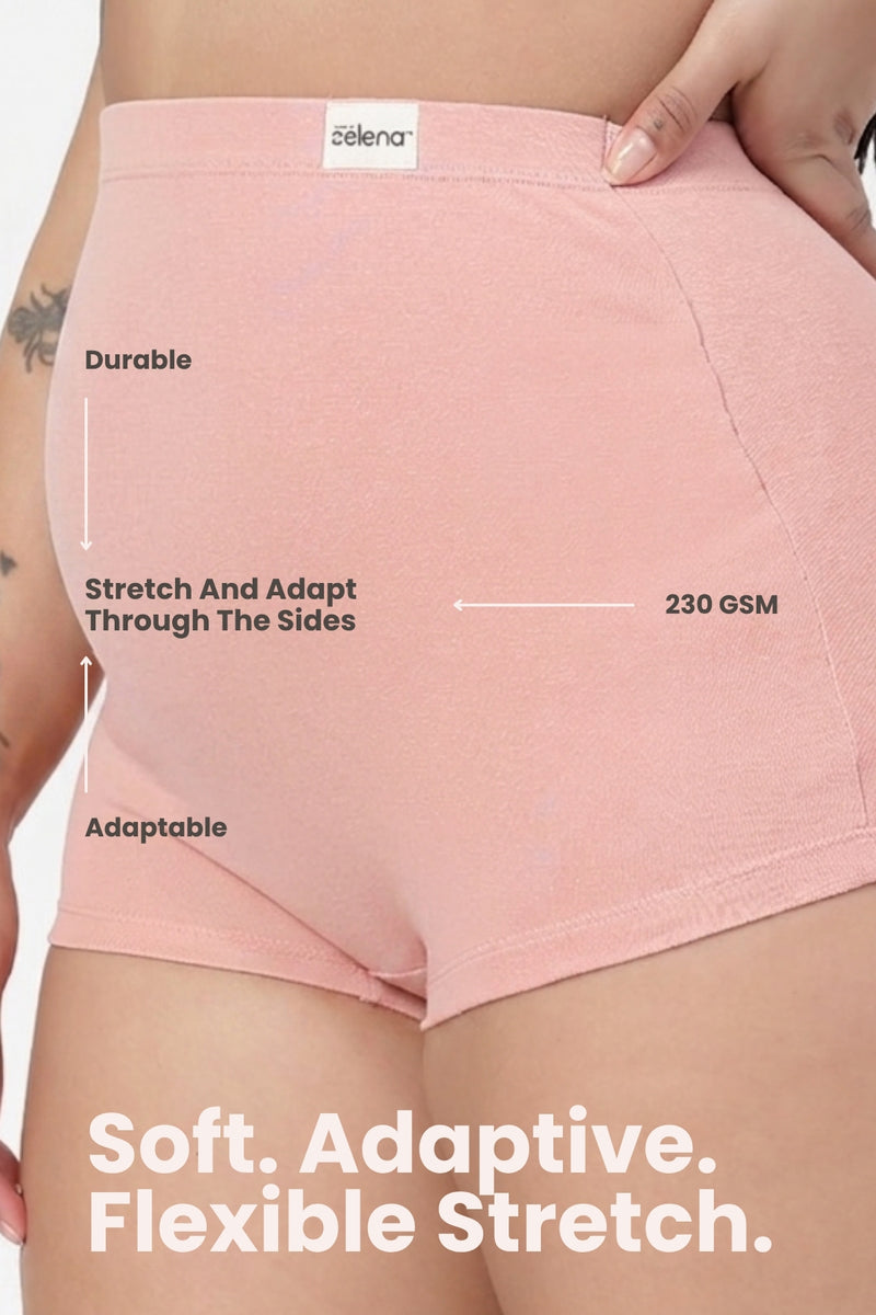 Pregnancy Panty – Over-the-Belly (Rib Textured) - Rose gold