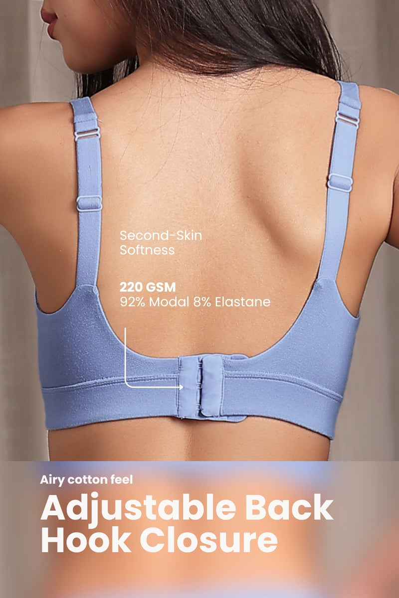 Fixed Padded Modal Maternity Bra with Support - Mist