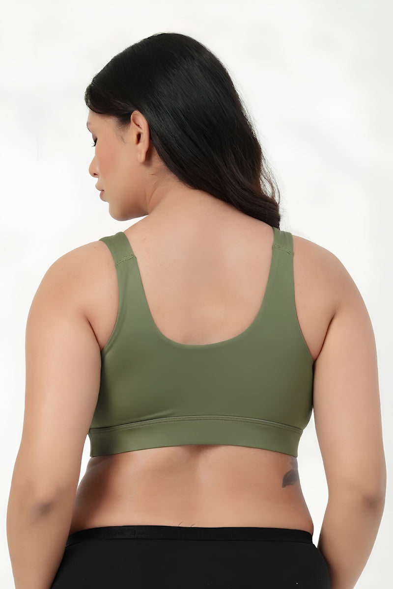 247 (Upgraded) Modal Padded Maternity Feeding Bra - Sage Green