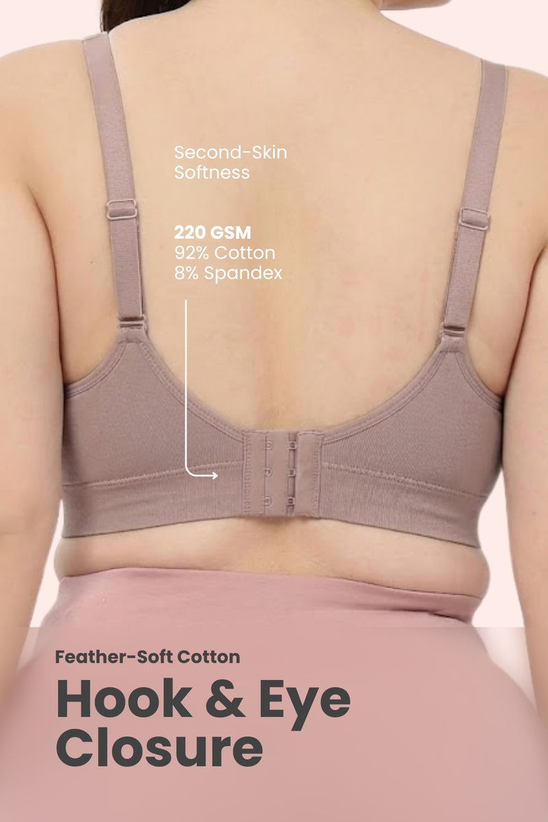 SecureFit Cotton Fixed-Pad Bra - Dark Skin