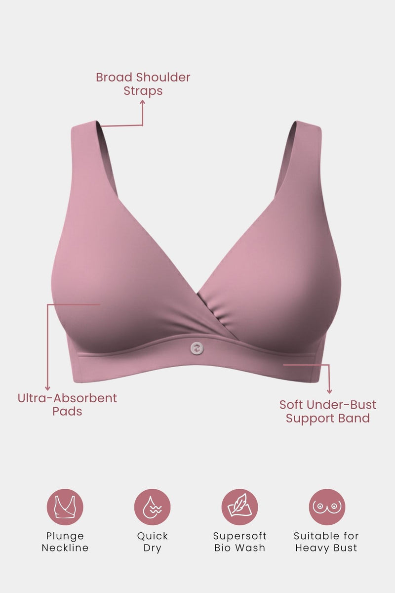247 (Upgraded) Woodrose Modal Padded Maternity Feeding Bra