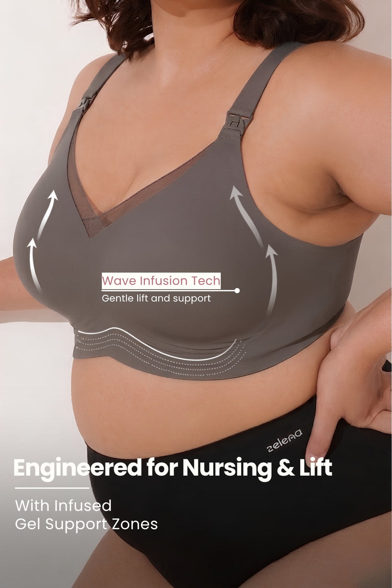 Sculpt & Lift Powermesh Nursing Bra - Chrome