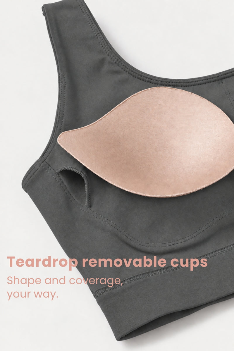 Sculpt & Lift Cotton Sports Bra - Grey